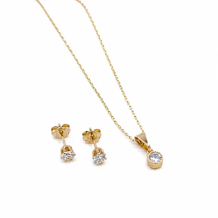 SET BRILLANTE EN ORO LAMINADO 18K
