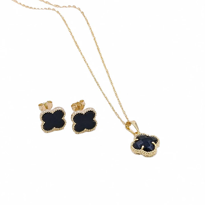 SET BLACK VAN CLEEF EN ORO LAMINADO 18K 1