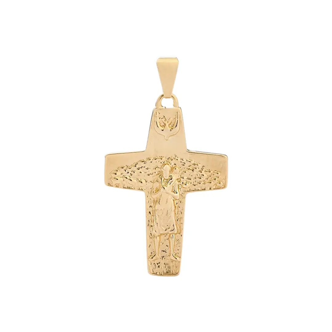 DIJE CRUZ BUEN PASTOR EN ORO LAMINADO 18K 1
