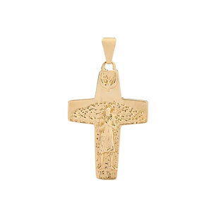 DIJE CRUZ BUEN PASTOR EN ORO LAMINADO 18K