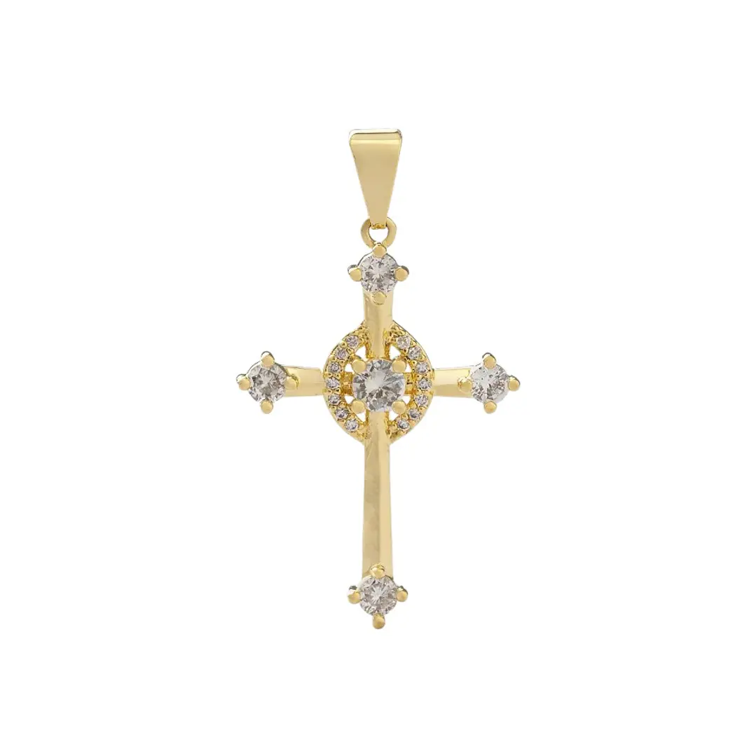 DIJE CRUZ CHAR EN ORO LAMINADO 18K 1