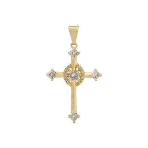 DIJE CRUZ CHAR EN ORO LAMINADO 18K