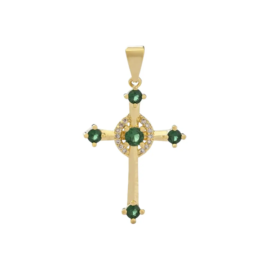 DIJE CRUZ CHAR EN ORO LAMINADO 18K 2