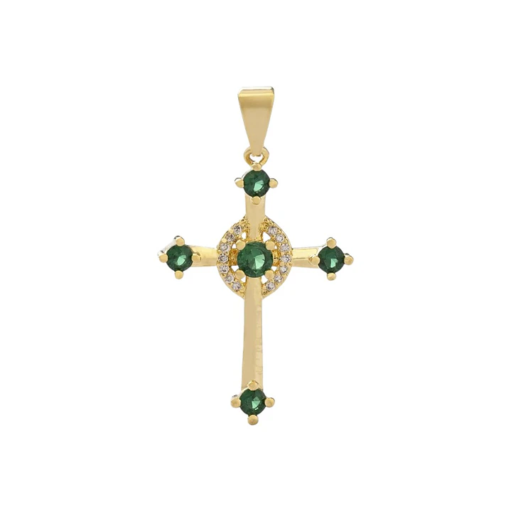 DIJE CRUZ CHAR EN ORO LAMINADO 18K 2