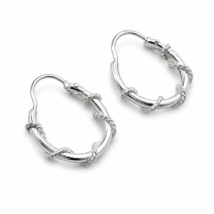 ARGOLLAS TRENZADAS EN PLATA 1