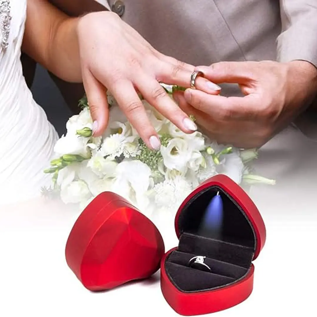 CAJA DE JOYA CON LUZ LED COLOR ROJO 1