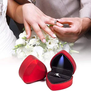 CAJA DE JOYA CON LUZ LED COLOR ROJO
