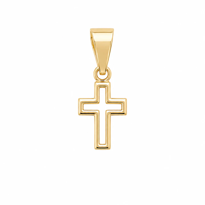 DIJE CRUZ PEQUEÑA EN ORO LAMINADO 18K 1