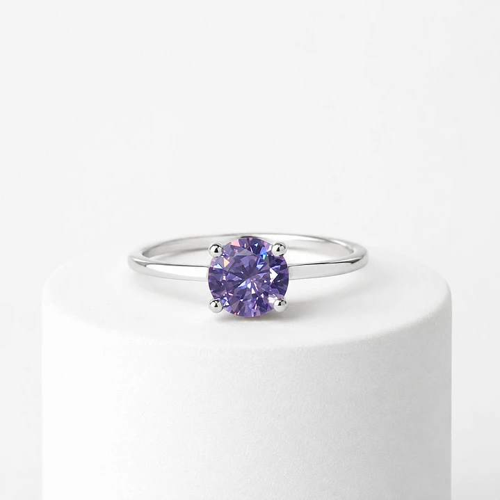 ANILLO VIOLETA EN PLATA | TALLA 7 2