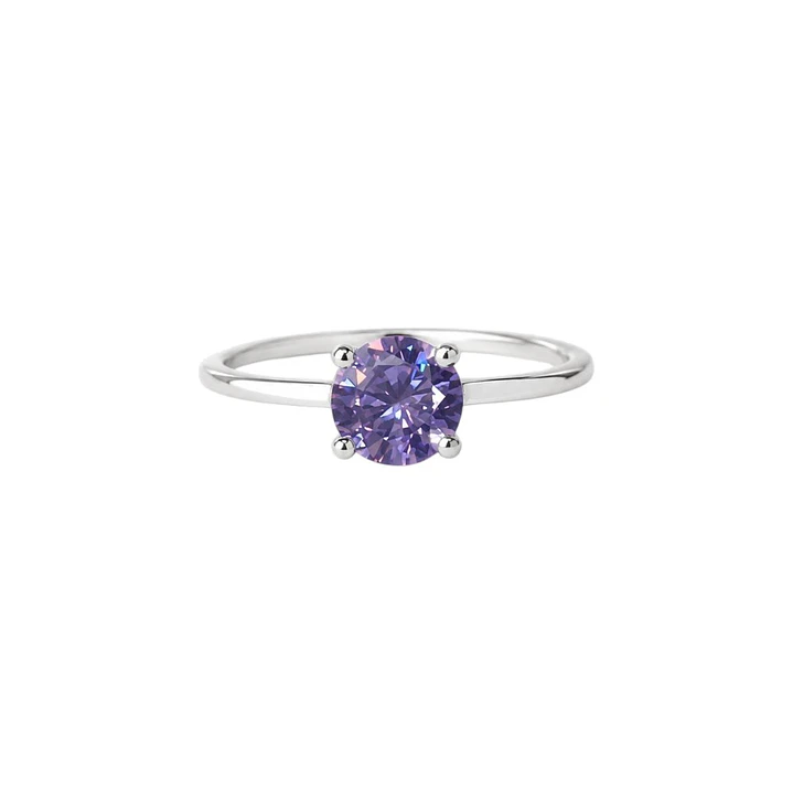 ANILLO VIOLETA EN PLATA | TALLA 7 1