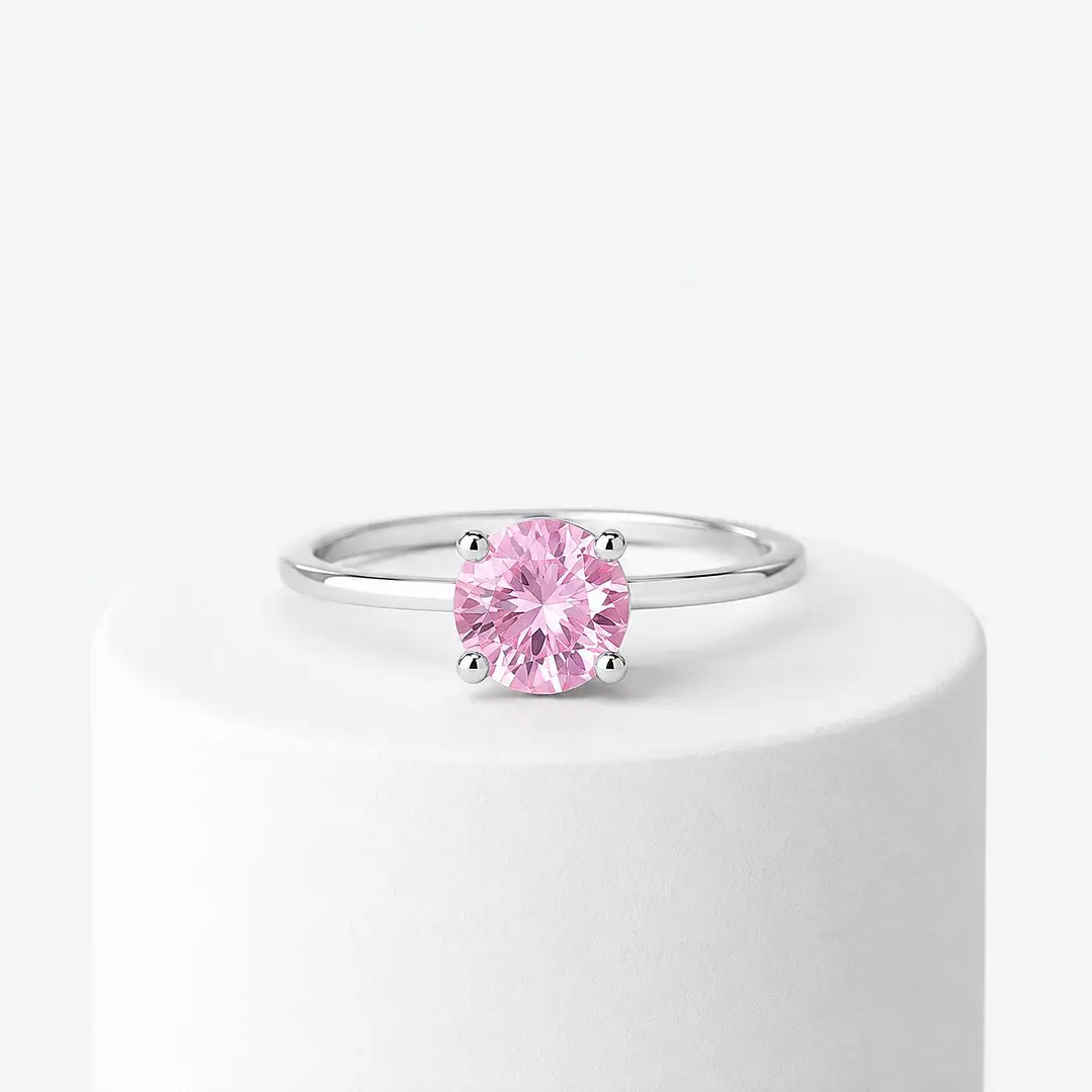ANILLO ROSA EN PLATA | TALLA 7 2