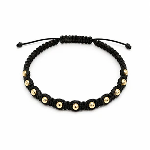 MANILLA MACRAME CON BALINES 4MM EN ORO LAMINADO 18K