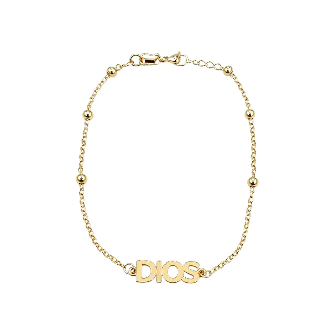 PULSERA DIOS EN ORO LAMINADO 18K 1