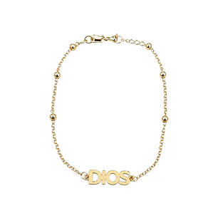 PULSERA DIOS EN ORO LAMINADO 18K