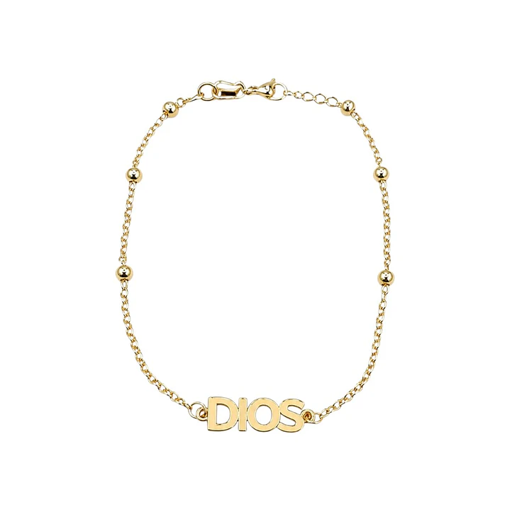PULSERA DIOS EN ORO LAMINADO 18K 1
