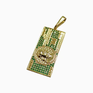 DIJE DE DOLLAR MICROCIRCON EN ORO LAMINADO 18K