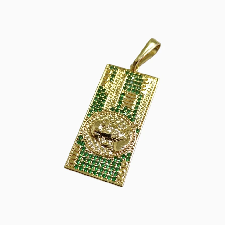 DIJE DE DOLLAR MICROCIRCON EN ORO LAMINADO 18K 1