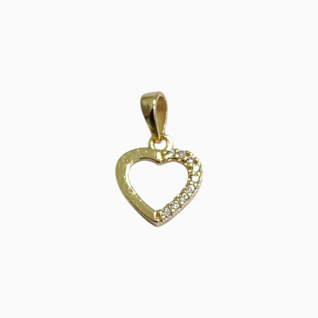 DIJE DE CORAZON HUECO EN ORO LAMINADO 18K 1