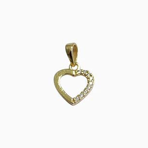 DIJE DE CORAZON HUECO EN ORO LAMINADO 18K