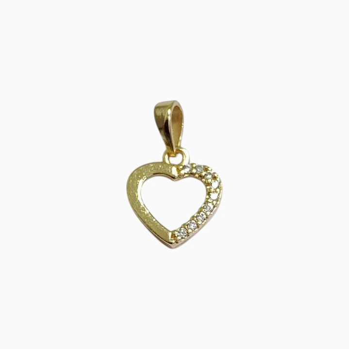 DIJE DE CORAZON HUECO EN ORO LAMINADO 18K 1