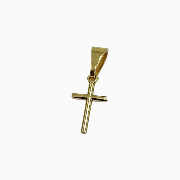 DIJE CRUZ LISA EN ORO LAMINADO 18K 1