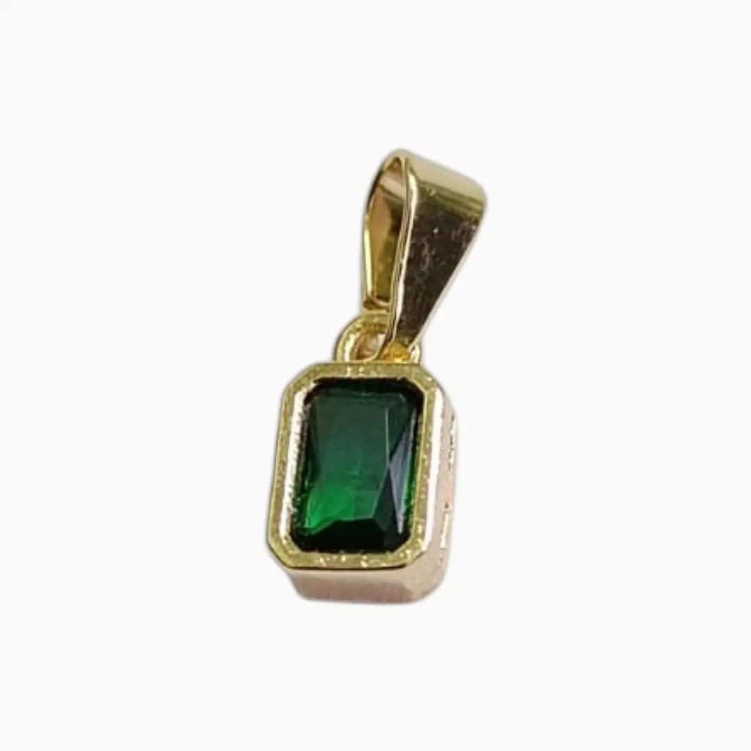 DIJE ESMERALDA EN ORO LAMINADO 18K 1