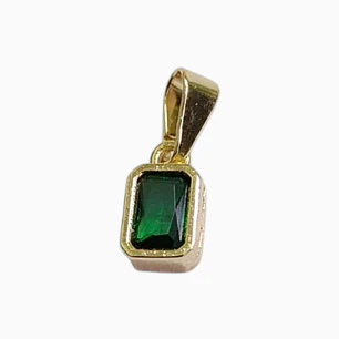 DIJE ESMERALDA EN ORO LAMINADO 18K
