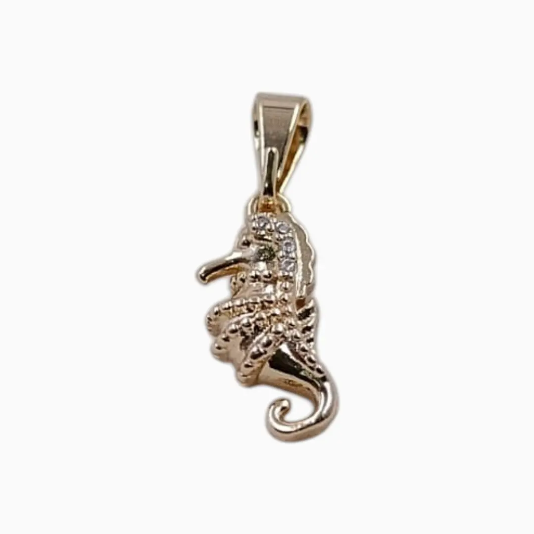 DIJE CABALLITO DE MAR EN ORO LAMINADO 18K 1