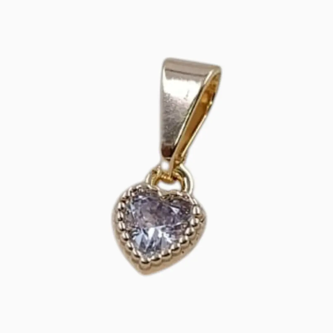 DIJE CORAZONCITO CIRCON EN ORO LAMINADO 18K 1
