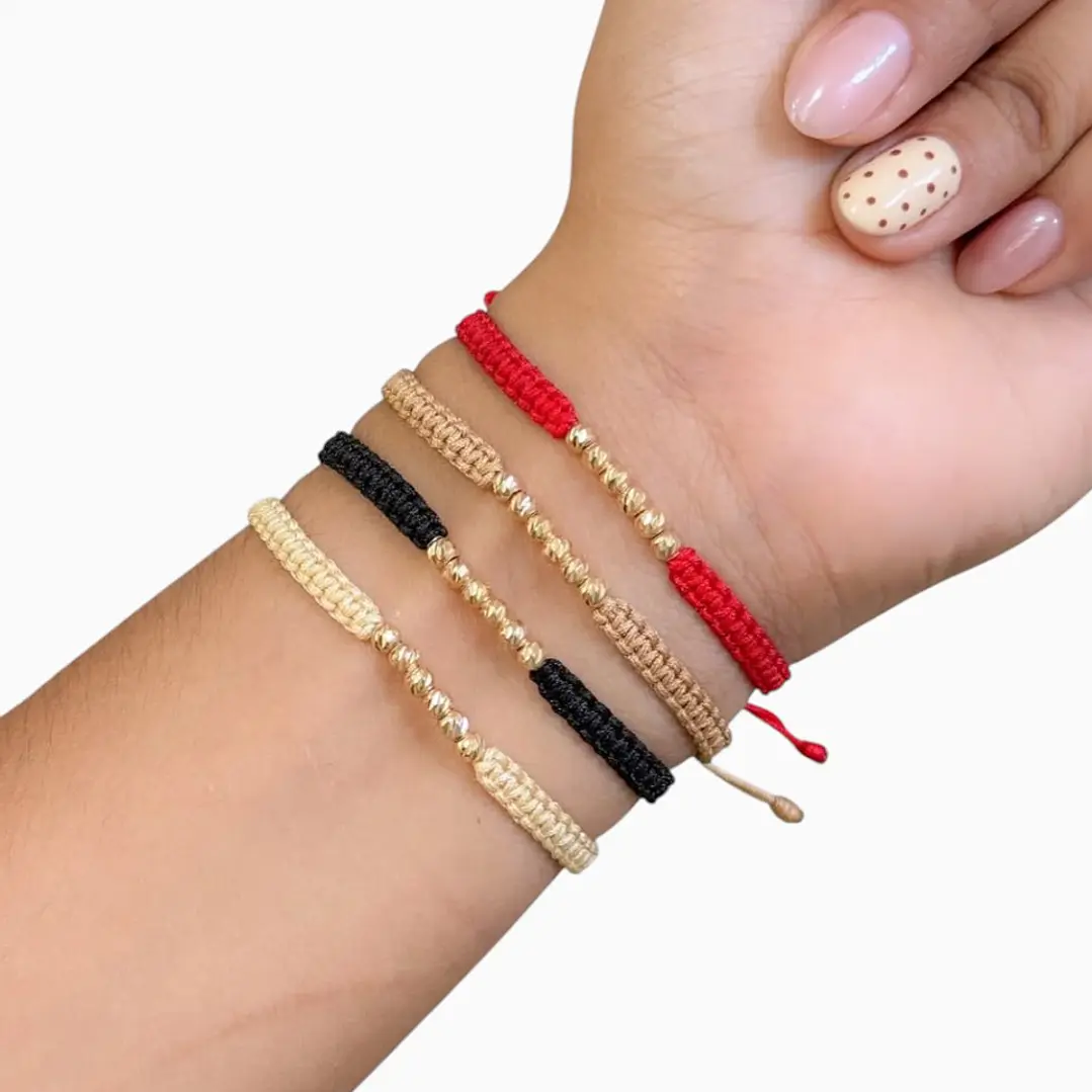 MANILLA 6 BALINES DIAMANTADOS #5 EN ORO LAMINADO 18K 1