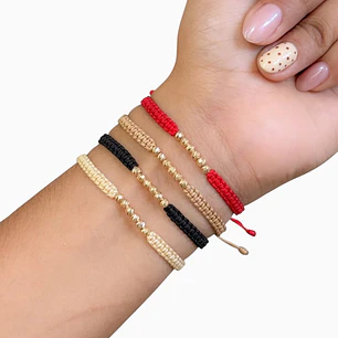 MANILLA 6 BALINES DIAMANTADOS #5 EN ORO LAMINADO 18K