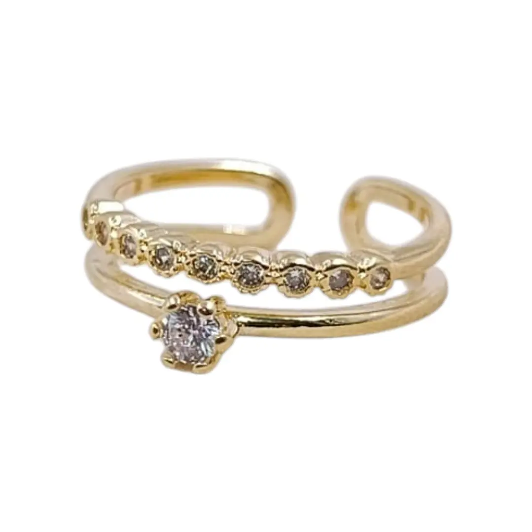 ANILLO GEMAS GRADUABLE EN ORO LAMINADO 18K 1