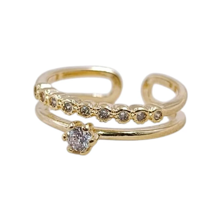 ANILLO GEMAS GRADUABLE EN ORO LAMINADO 18K 1
