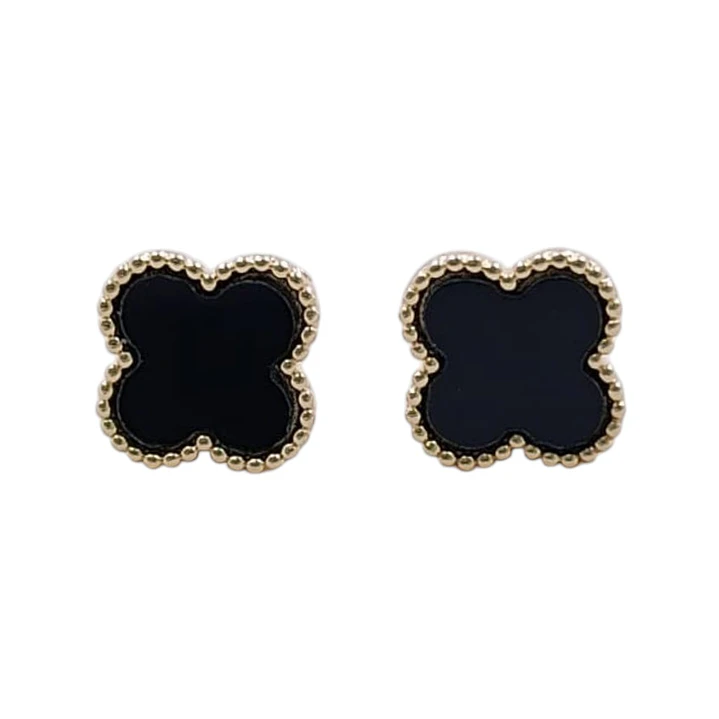 TOPOS VAN CLEEF NEGROS EN ORO LAMINADO 18K 1