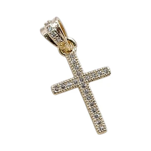 DIJE CRUZ CON BRILLOS EN ORO LAMINADO 18K