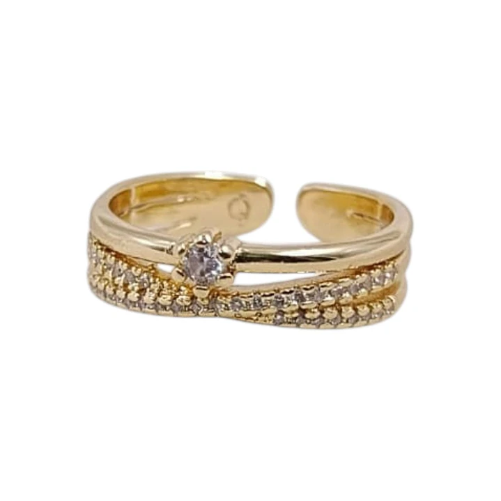 ANILLO CRUZADO EN ORO LAMINADO 18K  1
