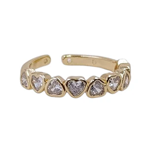 ANILLO CORAZONES EN ORO LAMINADO 18K