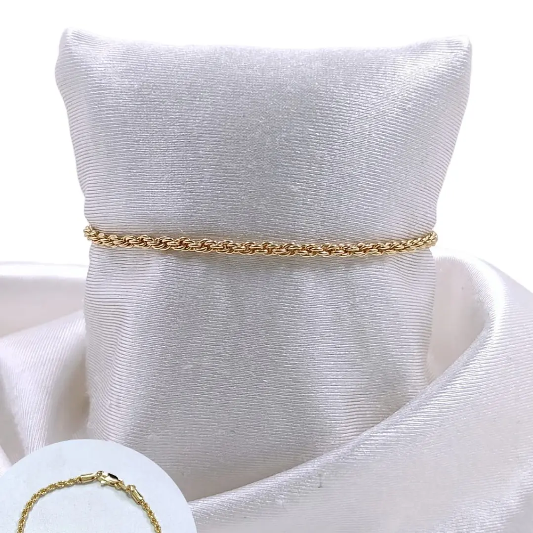PULSERA TEJIDO LAZO EN ORO LAMINADO 18K 1