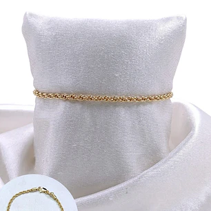 PULSERA TEJIDO LAZO EN ORO LAMINADO 18K