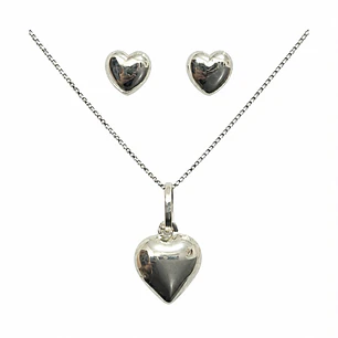 SET DE CORAZON EN PLATA