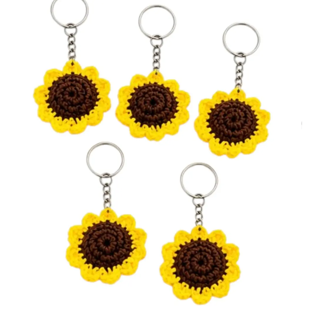 LLAVEROS DE GIRASOLES TEJIDOS CROCHET  1