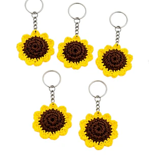 LLAVEROS DE GIRASOLES TEJIDOS CROCHET 