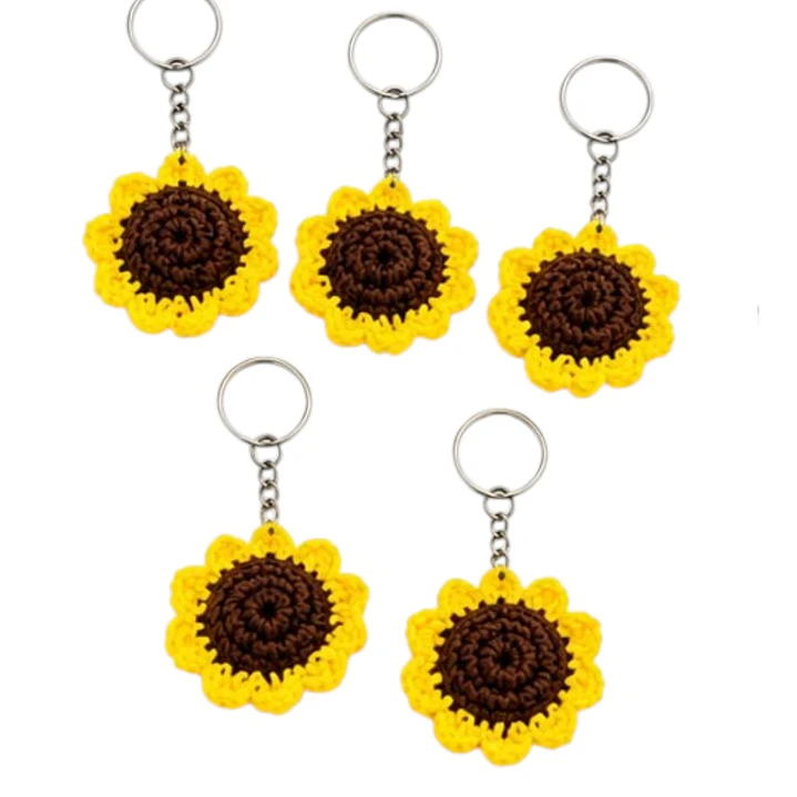 LLAVEROS DE GIRASOLES TEJIDOS CROCHET  1