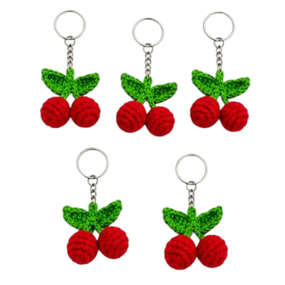 LLAVEROS DE CEREZA TEJIDOS CROCHET 1