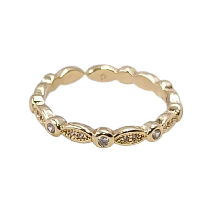ANILLO CORONA AJUSTABLE EN ORO LAMINADO 18K 1