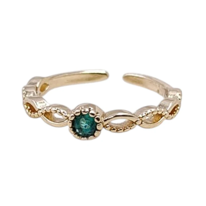 ANILLO ESMERALDA EN ORO LAMINADO 18K 1