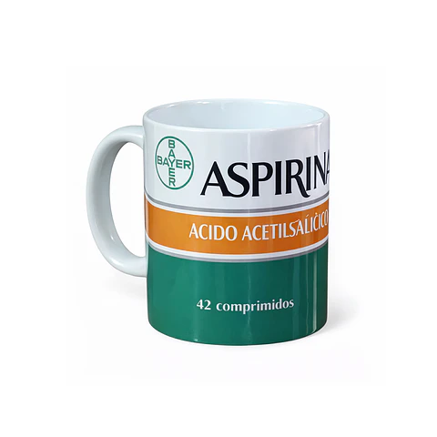 Taza divertida tipo Aspirina 💊 | Clásico de botiquín chileno
