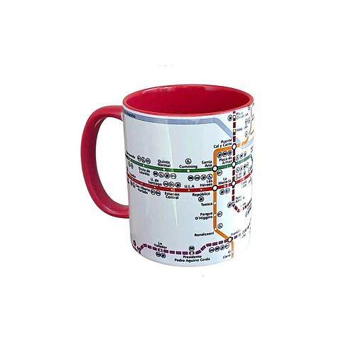 Taza Diseño Mapa Metro Santiago 🚇 | Estilo Clásico y Urbano