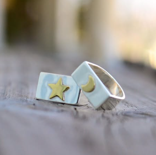 Anillo Sello Luna o Estrella