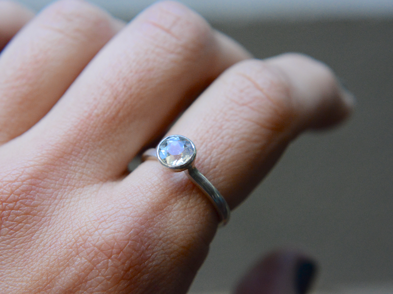 Anillo Topacio Blanco